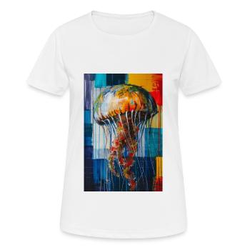 Qualle - Frauen T-Shirt atmungsaktiv - Weiß - Vorne - AI Model Female 172 dark (172cm)