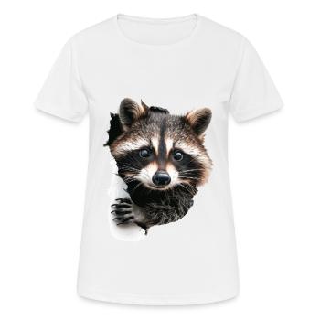 Raccoon - Women's Breathable T-Shirt - white - Front - AI Model Female 172 dark (172cm)