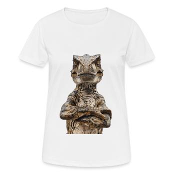 T-Rex - T-shirt respirant Femme - blanc - Devant - AI Model Female 172 dark (172cm)
