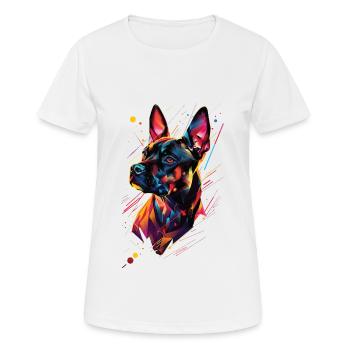 Chien - T-shirt respirant Femme - blanc - Devant - AI Model Female 172 dark (172cm)