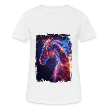 Pferd - Frauen T-Shirt atmungsaktiv - Weiß - Vorne - AI Model Female 172 dark (172cm)