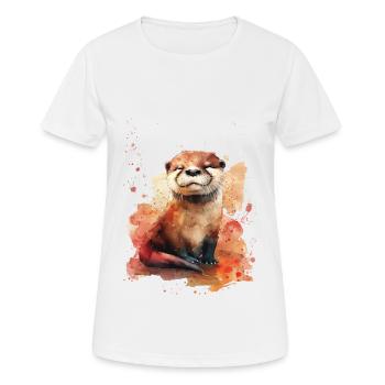 Loutre - T-shirt respirant Femme - blanc - Devant - AI Model Female 172 dark (172cm)
