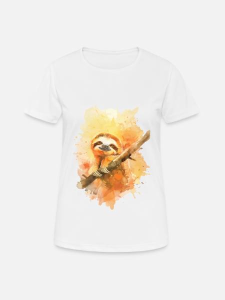 Faultier - Frauen T-Shirt atmungsaktiv - Weiß