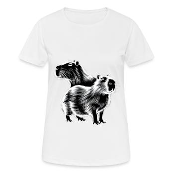 Wasserschwein - Frauen T-Shirt atmungsaktiv - Weiß - Vorne - AI Model Female 172 dark (172cm)