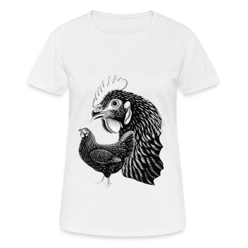 Huhn - Frauen T-Shirt atmungsaktiv - Weiß - Vorne - AI Model Female 172 dark (172cm)