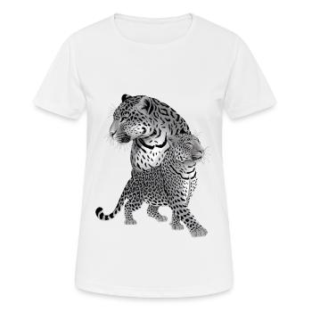 Léopard - T-shirt respirant Femme - blanc - Devant - AI Model Female 172 dark (172cm)