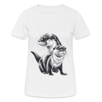 Loutre - T-shirt respirant Femme - blanc - Devant - AI Model Female 172 dark (172cm)