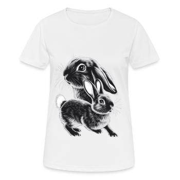 Kaninchen - Frauen T-Shirt atmungsaktiv - Weiß - Vorne - AI Model Female 172 dark (172cm)