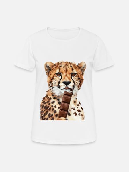 Gepard - Frauen T-Shirt atmungsaktiv - Weiß