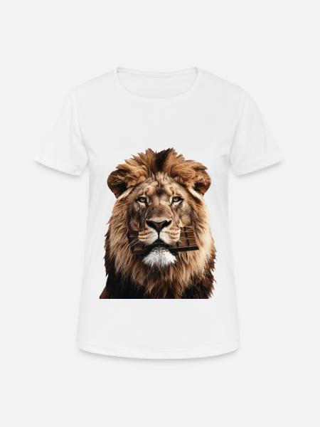 Löwe - Frauen T-Shirt atmungsaktiv - Weiß