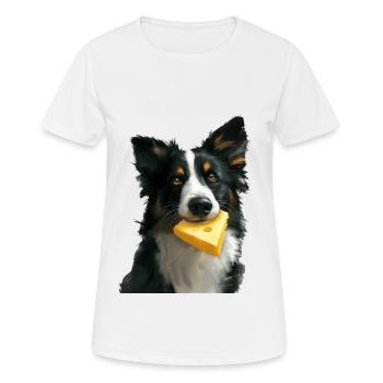 Chien - T-shirt respirant Femme - blanc - Devant - AI Model Female 172 dark (172cm)