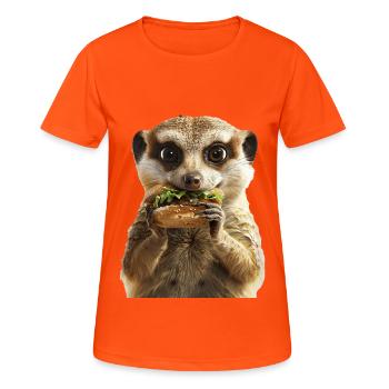 Suricate - T-shirt respirant Femme - orange néon - Devant - AI Model Female 172 dark (172cm)