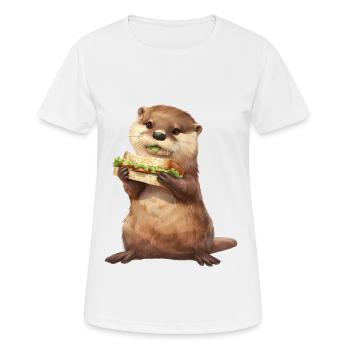 Otter - Frauen T-Shirt atmungsaktiv - Weiß - Vorne - AI Model Female 172 dark (172cm)