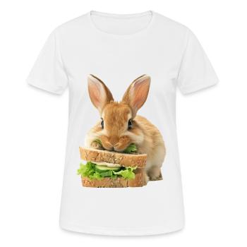 Kaninchen - Frauen T-Shirt atmungsaktiv - Weiß - Vorne - AI Model Female 172 dark (172cm)
