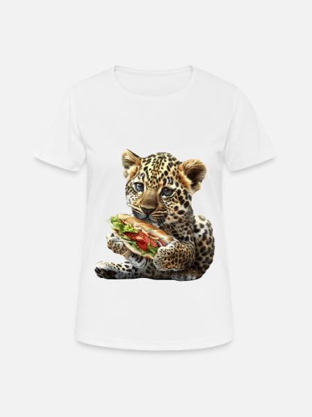 Leopard - Frauen T-Shirt atmungsaktiv - Weiß