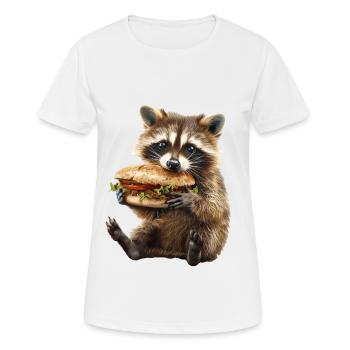 Raccoon - Women's Breathable T-Shirt - white - Front - AI Model Female 172 dark (172cm)
