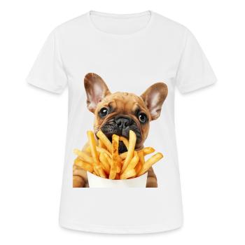 Chien - T-shirt respirant Femme - blanc - Devant - AI Model Female 172 dark (172cm)