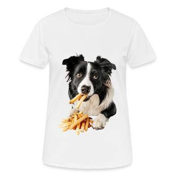 Border Collie - T-shirt respirant Femme - blanc - Devant - AI Model Female 172 dark (172cm)