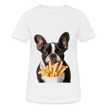 Boston Terrier - Frauen T-Shirt atmungsaktiv - Weiß - Vorne - AI Model Female 172 dark (172cm)