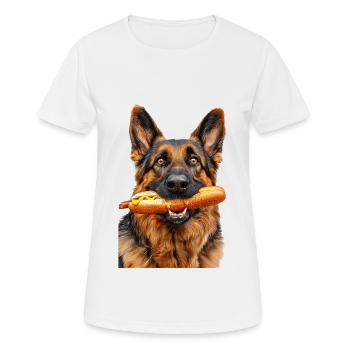 Deutscher Schäferhund - Frauen T-Shirt atmungsaktiv - Weiß - Vorne - AI Model Female 172 dark (172cm)