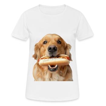 Golden Retriever - Frauen T-Shirt atmungsaktiv - Weiß - Vorne - AI Model Female 172 dark (172cm)
