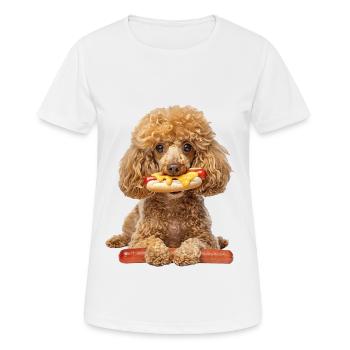 Pudel - Frauen T-Shirt atmungsaktiv - Weiß - Vorne - AI Model Female 172 dark (172cm)