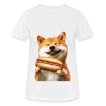 Shiba Inu - T-shirt respirant Femme - blanc - Devant - AI Model Female 172 dark (172cm)
