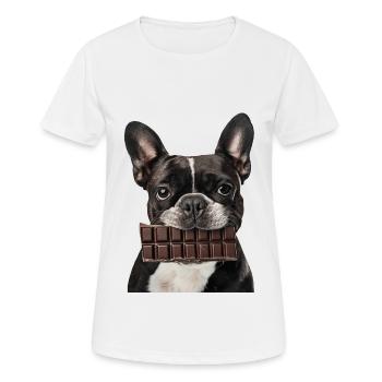 Boston Terrier - Frauen T-Shirt atmungsaktiv - Weiß - Vorne - AI Model Female 172 dark (172cm)