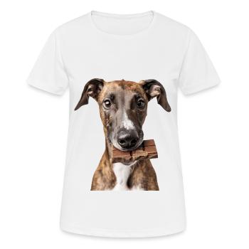Windhund - Frauen T-Shirt atmungsaktiv - Weiß - Vorne - AI Model Female 172 dark (172cm)