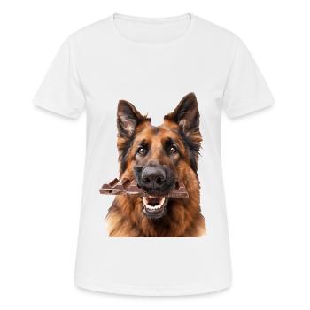 Berger allemand - T-shirt respirant Femme - blanc - Devant - AI Model Female 172 dark (172cm)