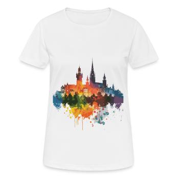 Midden-Groningen - Frauen T-Shirt atmungsaktiv - Weiß - Vorne - AI Model Female 172 dark (172cm)