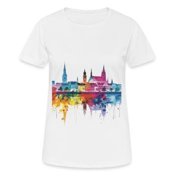 Inowrocław - Frauen T-Shirt atmungsaktiv - Weiß - Vorne - AI Model Female 172 dark (172cm)