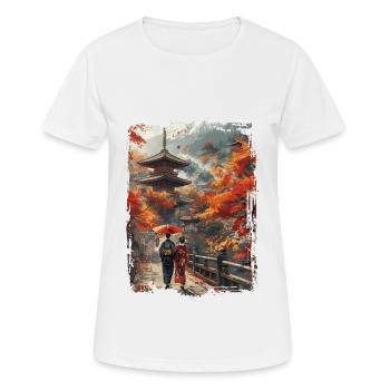 Japan - Frauen T-Shirt atmungsaktiv - Weiß - Vorne - AI Model Female 172 dark (172cm)
