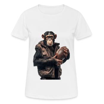Chimpanzee Football - Women's Breathable T-Shirt - white - Front - AI Model Female 172 dark (172cm)