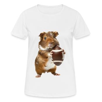 Meerschweinchen Fußball - Frauen T-Shirt atmungsaktiv - Weiß - Vorne - AI Model Female 172 dark (172cm)