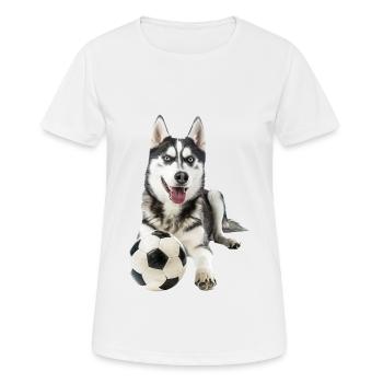 Sibirischer Husky - Frauen T-Shirt atmungsaktiv - Weiß - Vorne - AI Model Female 172 dark (172cm)