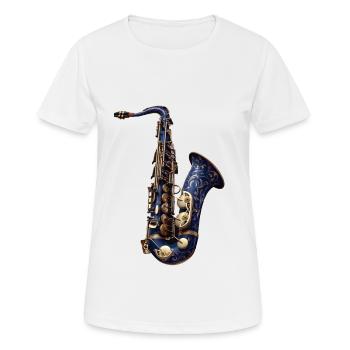 Saxophone - Women's Breathable T-Shirt - white - Front - AI Model Female 172 dark (172cm)