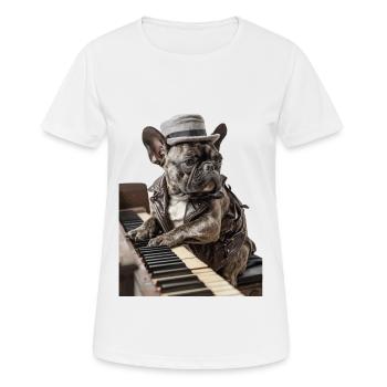 Bouledogue français - T-shirt respirant Femme - blanc - Devant - AI Model Female 172 dark (172cm)