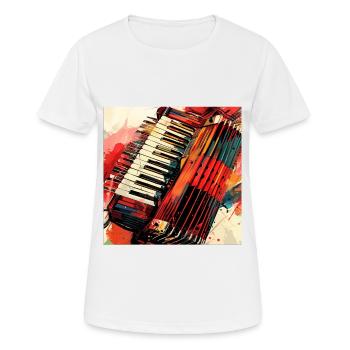 Accordéon - T-shirt respirant Femme - blanc - Devant - AI Model Female 172 dark (172cm)