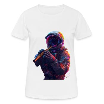Flûte d’astronaute - T-shirt respirant Femme - blanc - Devant - AI Model Female 172 dark (172cm)