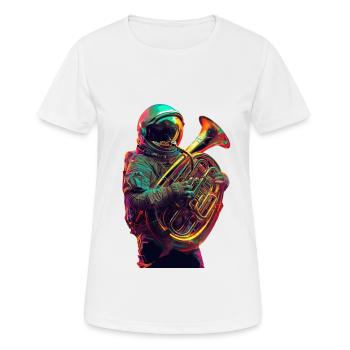 Astronaut Tuba - Frauen T-Shirt atmungsaktiv - Weiß - Vorne - AI Model Female 172 dark (172cm)