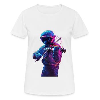 Astronaut Violin - Women's Breathable T-Shirt - white - Front - AI Model Female 172 dark (172cm)