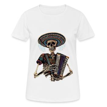 Akkordeon Mexikanisches Skelett - Frauen T-Shirt atmungsaktiv - Weiß - Vorne - AI Model Female 172 dark (172cm)