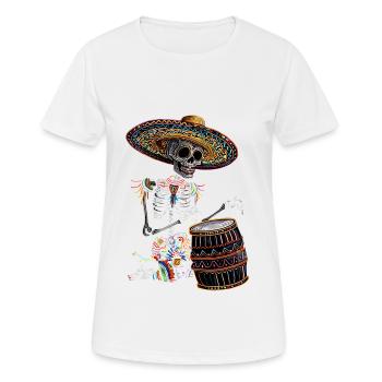 Mexican Skeleton Drums - Women's Breathable T-Shirt - white - Front - AI Model Female 172 dark (172cm)