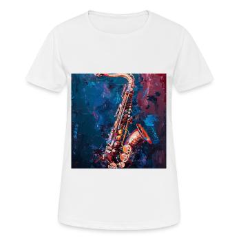 Saxophon - Frauen T-Shirt atmungsaktiv - Weiß - Vorne - AI Model Female 172 dark (172cm)