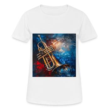 Trompete - Frauen T-Shirt atmungsaktiv - Weiß - Vorne - AI Model Female 172 dark (172cm)