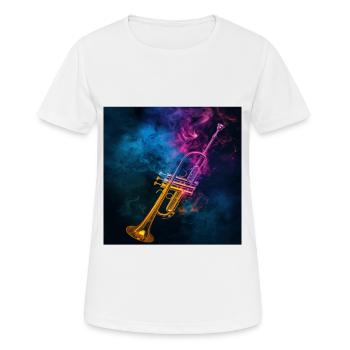 Trompete - Frauen T-Shirt atmungsaktiv - Weiß - Vorne - AI Model Female 172 dark (172cm)