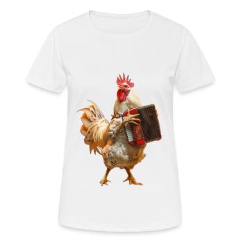 Hahn Akkordeon - Frauen T-Shirt atmungsaktiv - Weiß - Vorne - AI Model Female 172 dark (172cm)