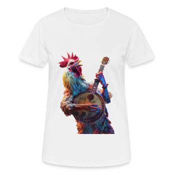 Rooster Banjo - Women's Breathable T-Shirt - white - Front - AI Model Female 172 dark (172cm)