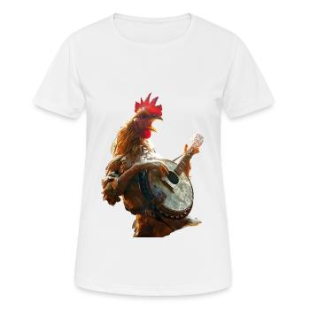 Rooster Banjo - Women's Breathable T-Shirt - white - Front - AI Model Female 172 dark (172cm)